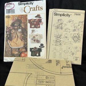 Vintage Simplicity Pattern 7606
Bear 31" with Dress Hat Jacket Sunflowers 
1997